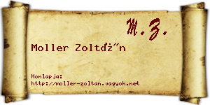 Moller Zoltán névjegykártya